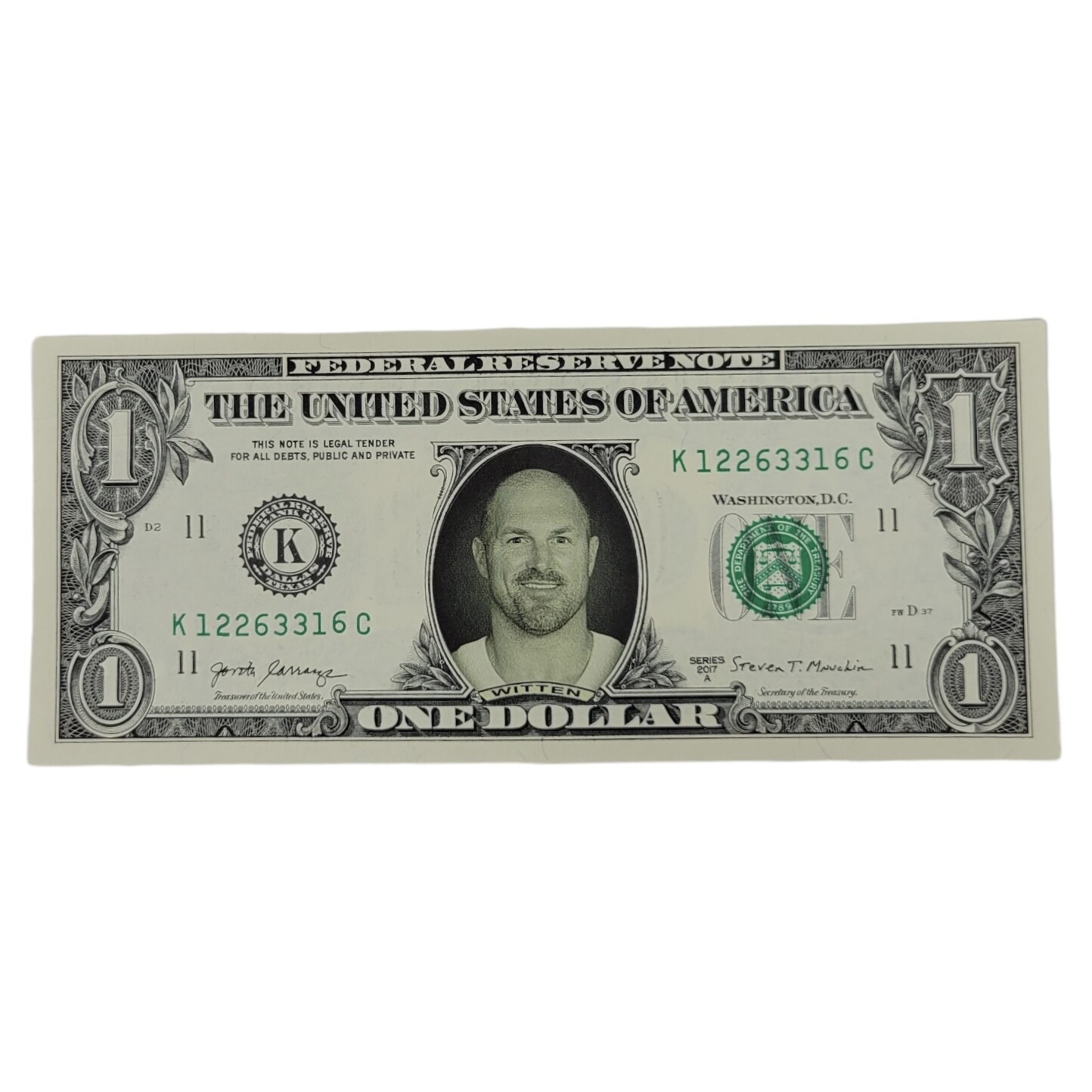 Jason Witten Famous Face Dollar Bill