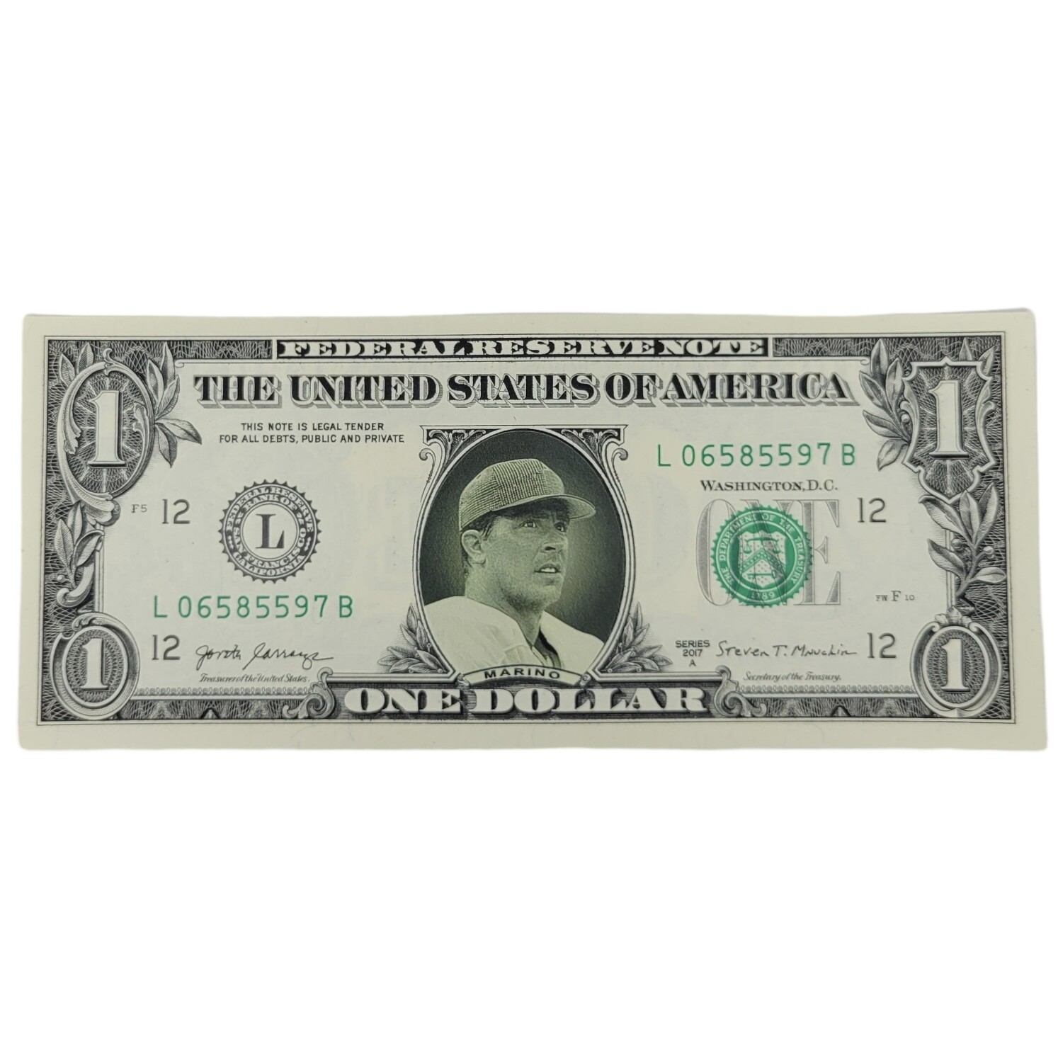 Dan Marino Famous Face Dollar Bill