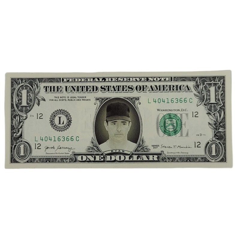 Nolan Ryan Famous Face Dollar Bill