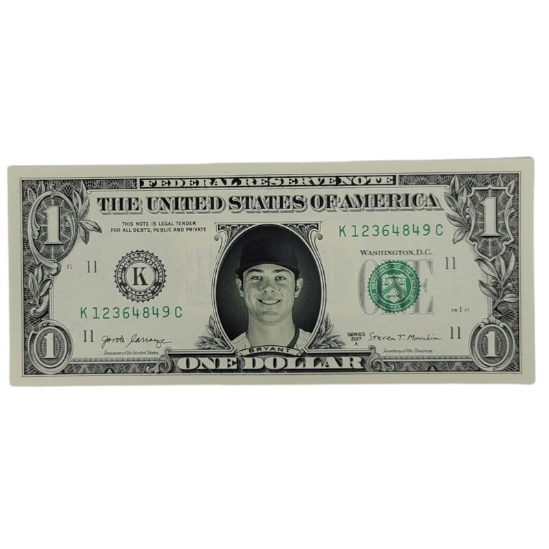 Kris Bryant Famous Face Dollar Bill