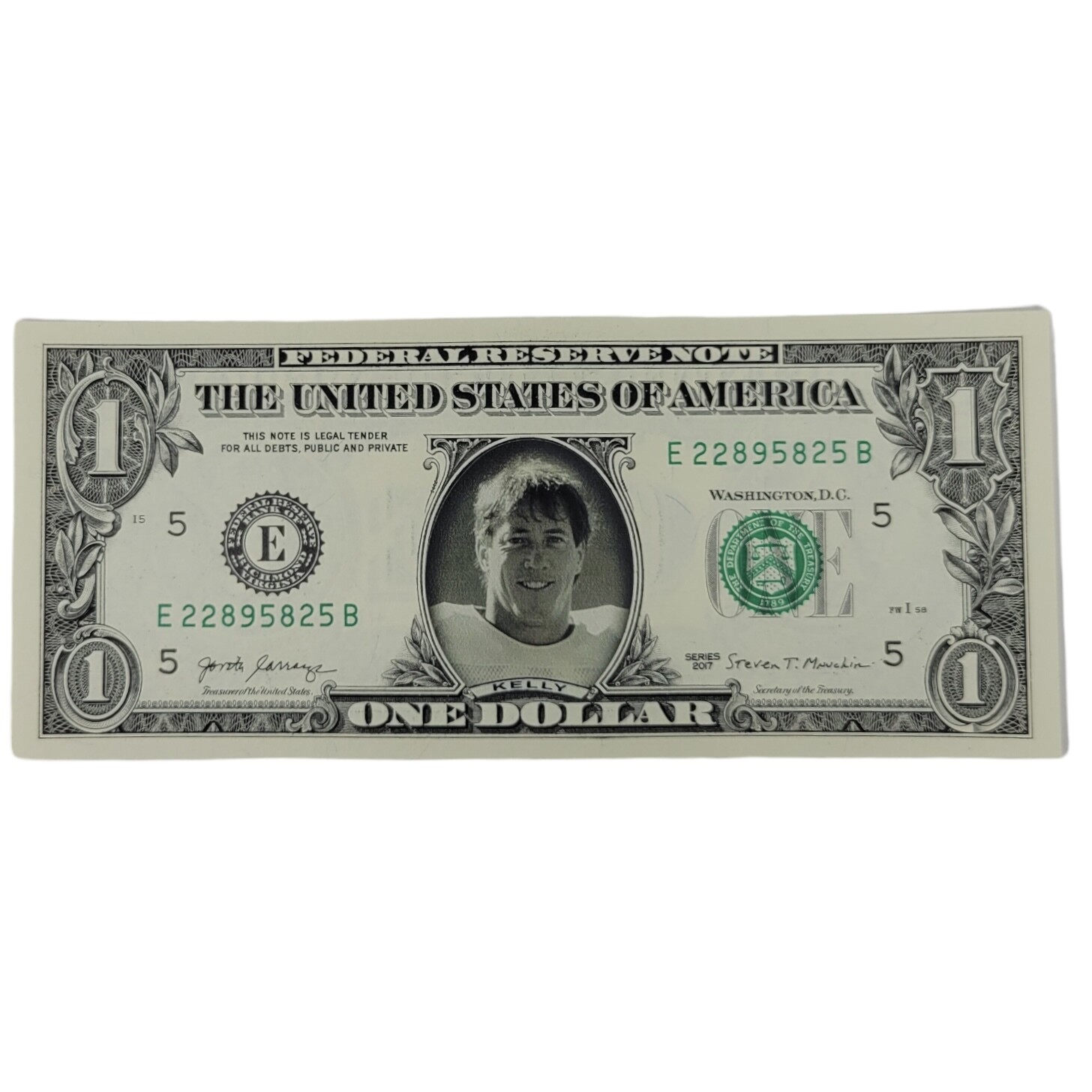 Jim Kelly Famous Face Dollar Bill