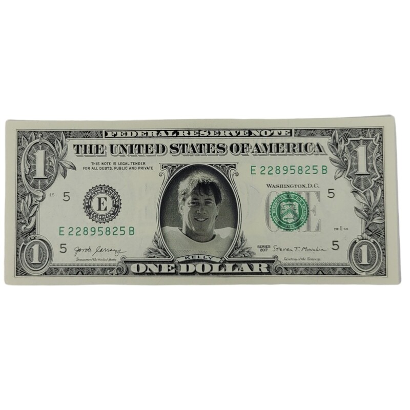 Jim Kelly Famous Face Dollar Bill