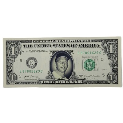 Mickey Mantle "The Mick" Famous Face Dollar Bill