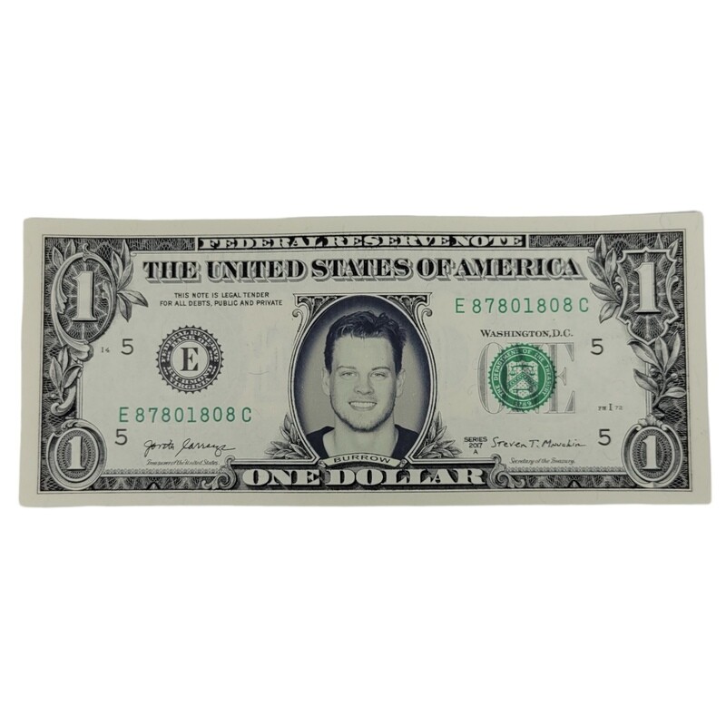 Joe Burrow Famous Face Dollar Bill