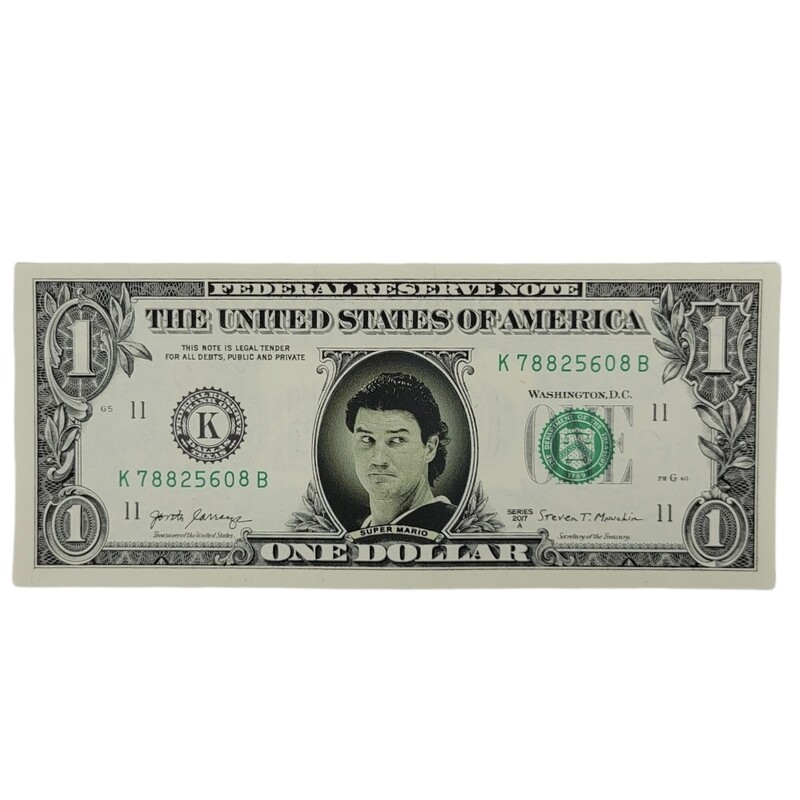 Mario Lemieux "Super Mario" Famous Face Dollar Bill