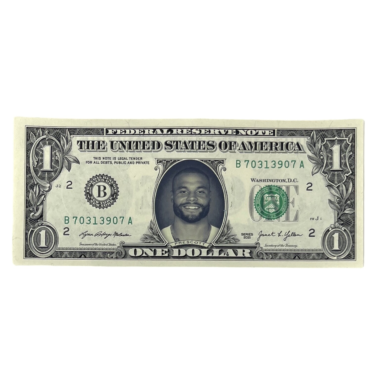 Dak Prescott Famous Face Dollar Bill