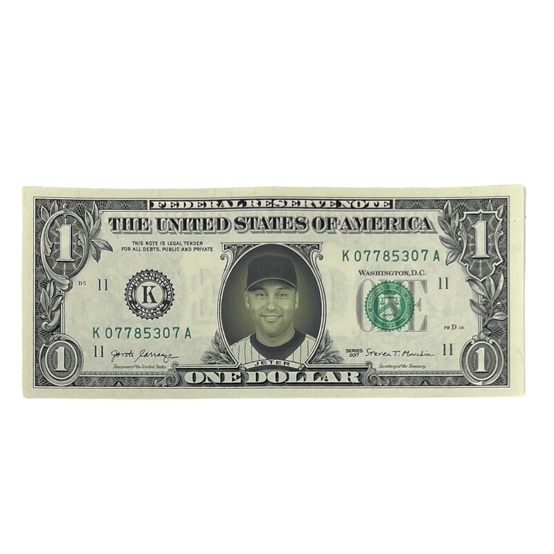 Derek Jeter Famous Face Dollar Bill