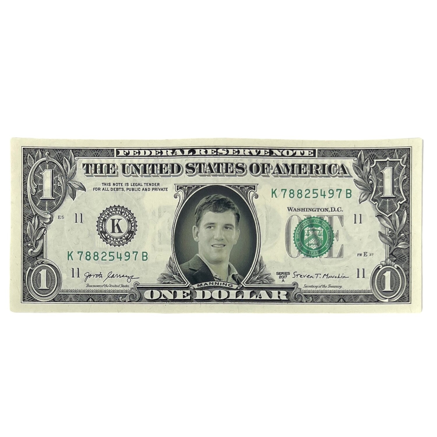 Eli Manning Famous Face Dollar Bill