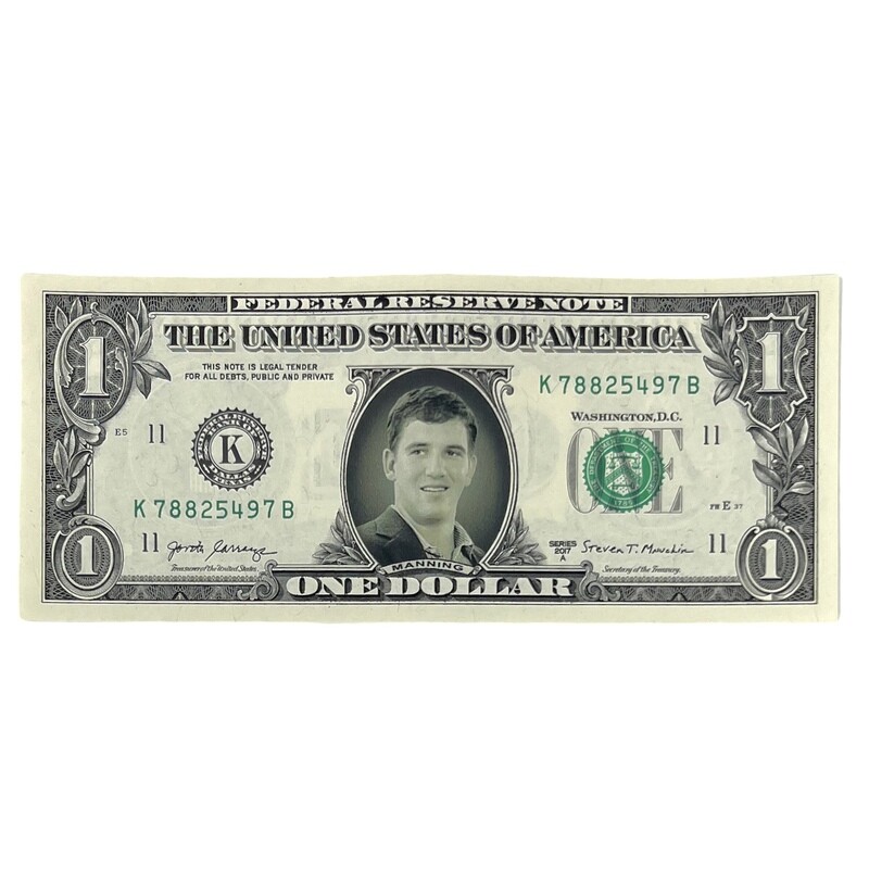 Eli Manning Famous Face Dollar Bill