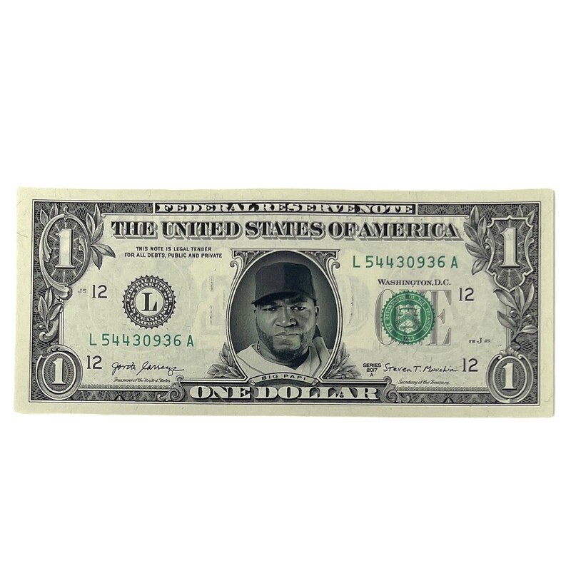 David Ortiz Famous Face Dollar Bill