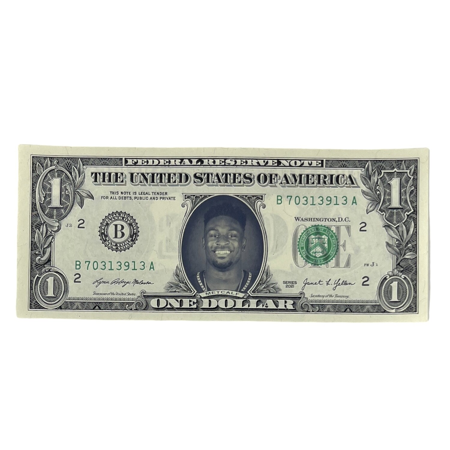 DK Metcalf Famous Face Dollar Bill