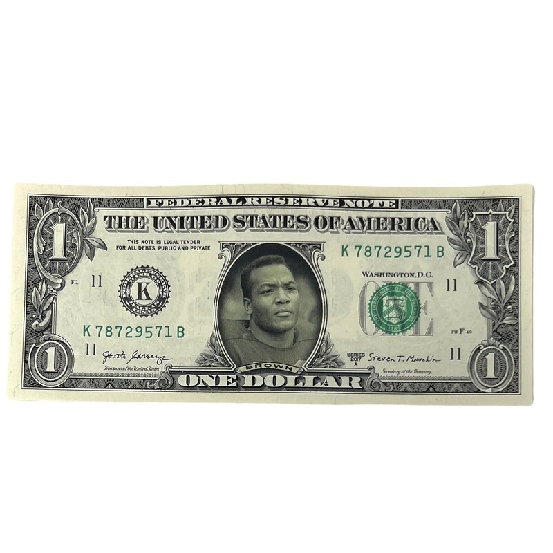 Jim Brown Famous Face Dollar Bill