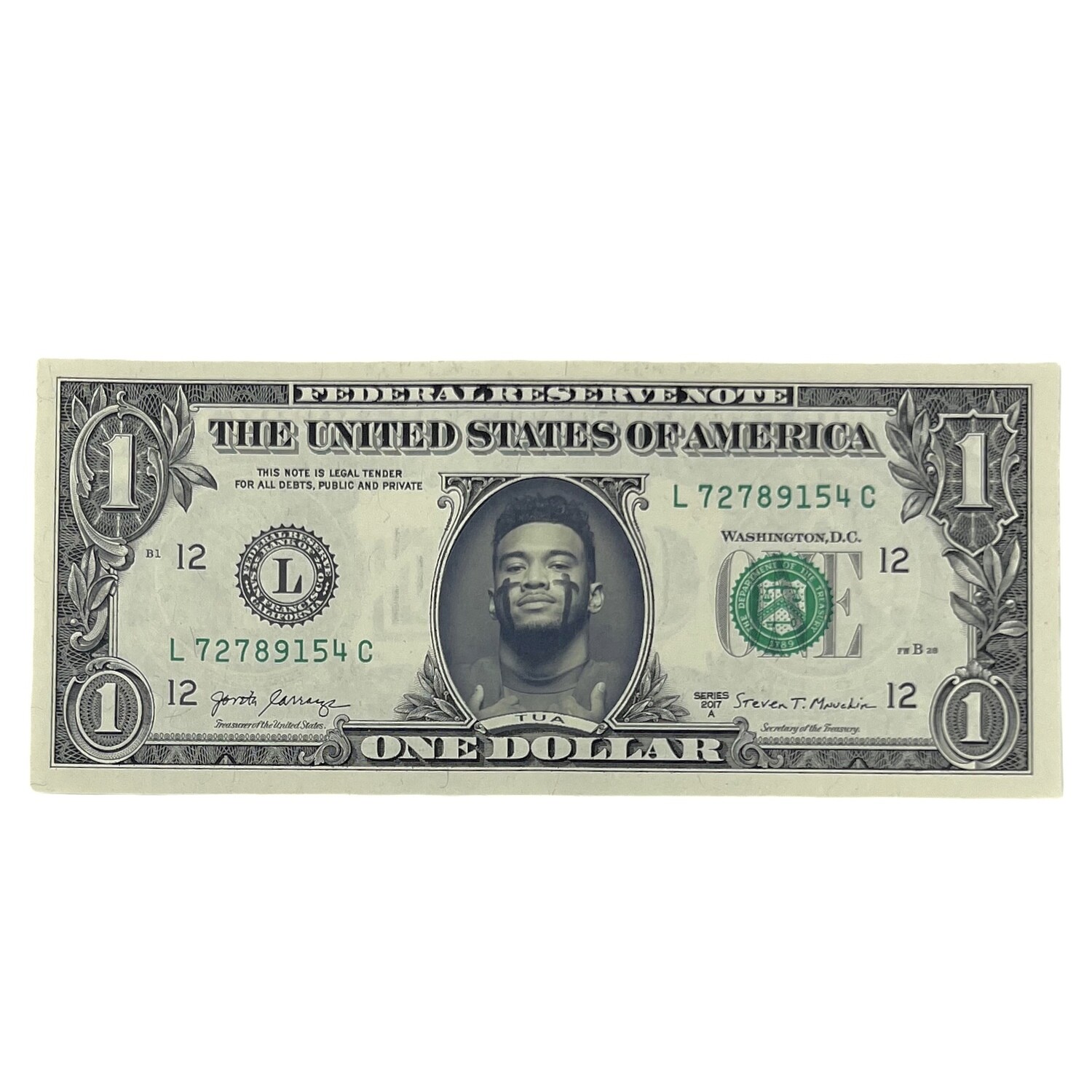 Tua Tagovailoa Famous Face Dollar Bill