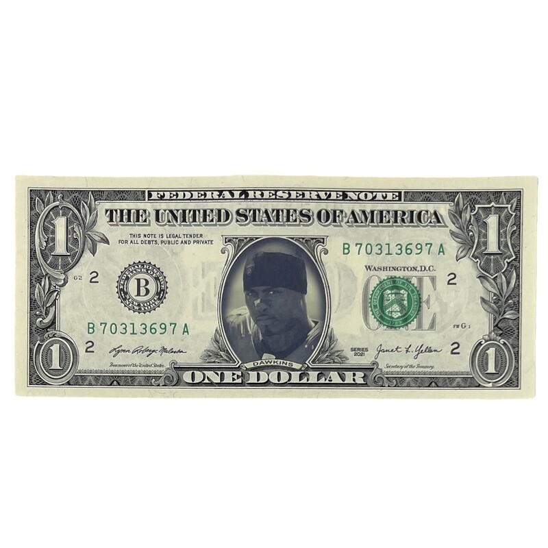 Brian Dawkins Famous Face Dollar Bill