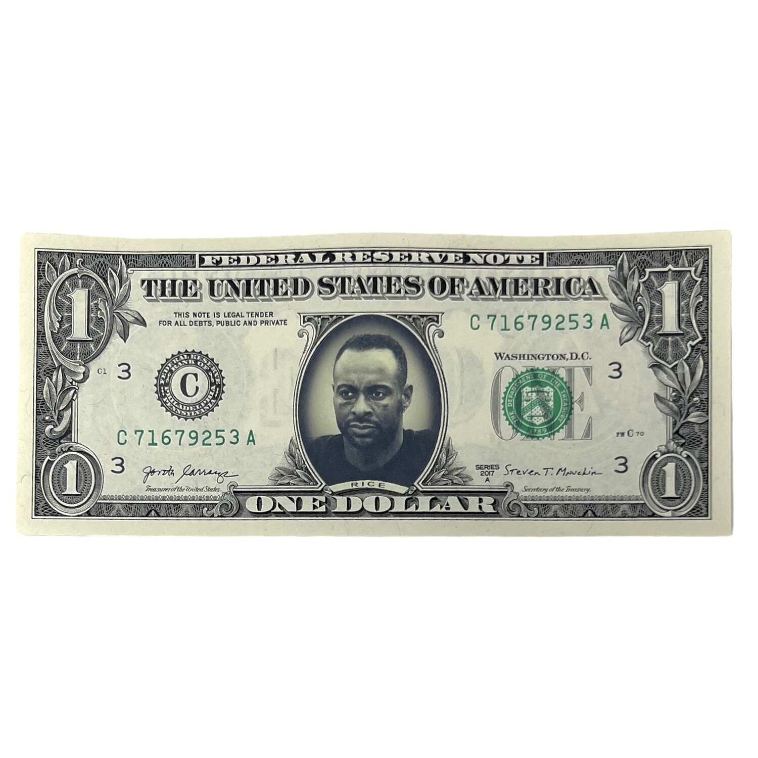 Jerry Rice Famous Face Dollar Bill