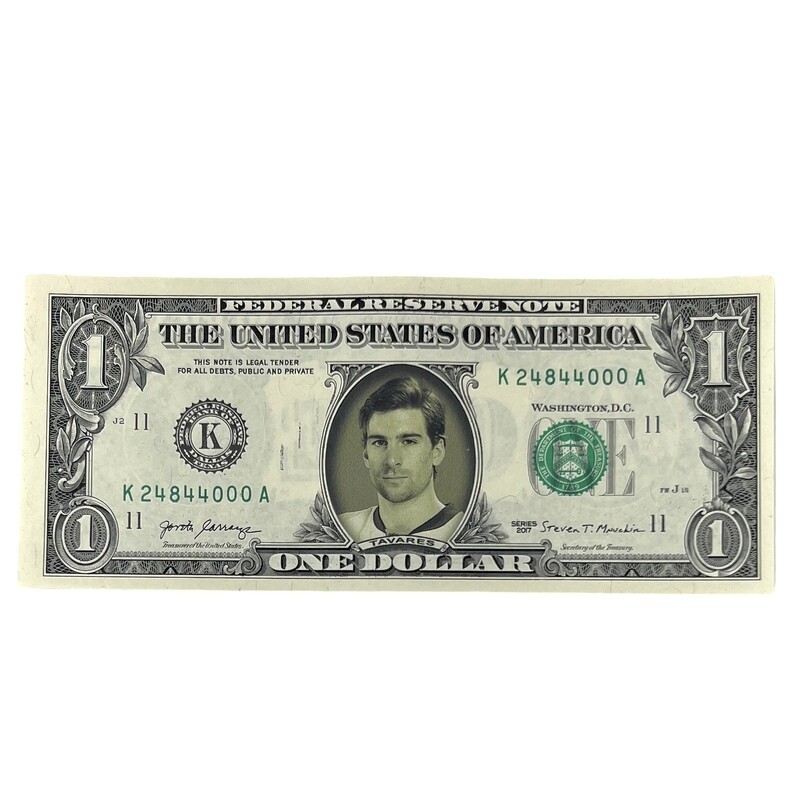 John Tavares Famous Face Dollar Bill John Tavares Famous Face Dollar Bill