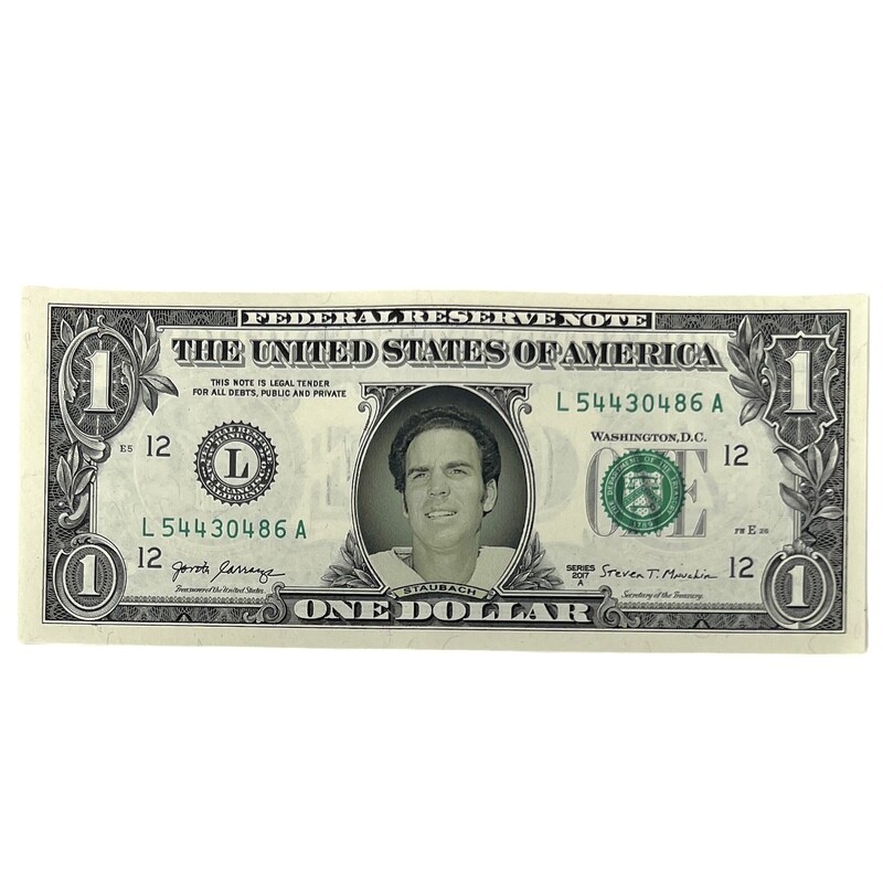 Roger Staubach Famous Face Dollar Bill