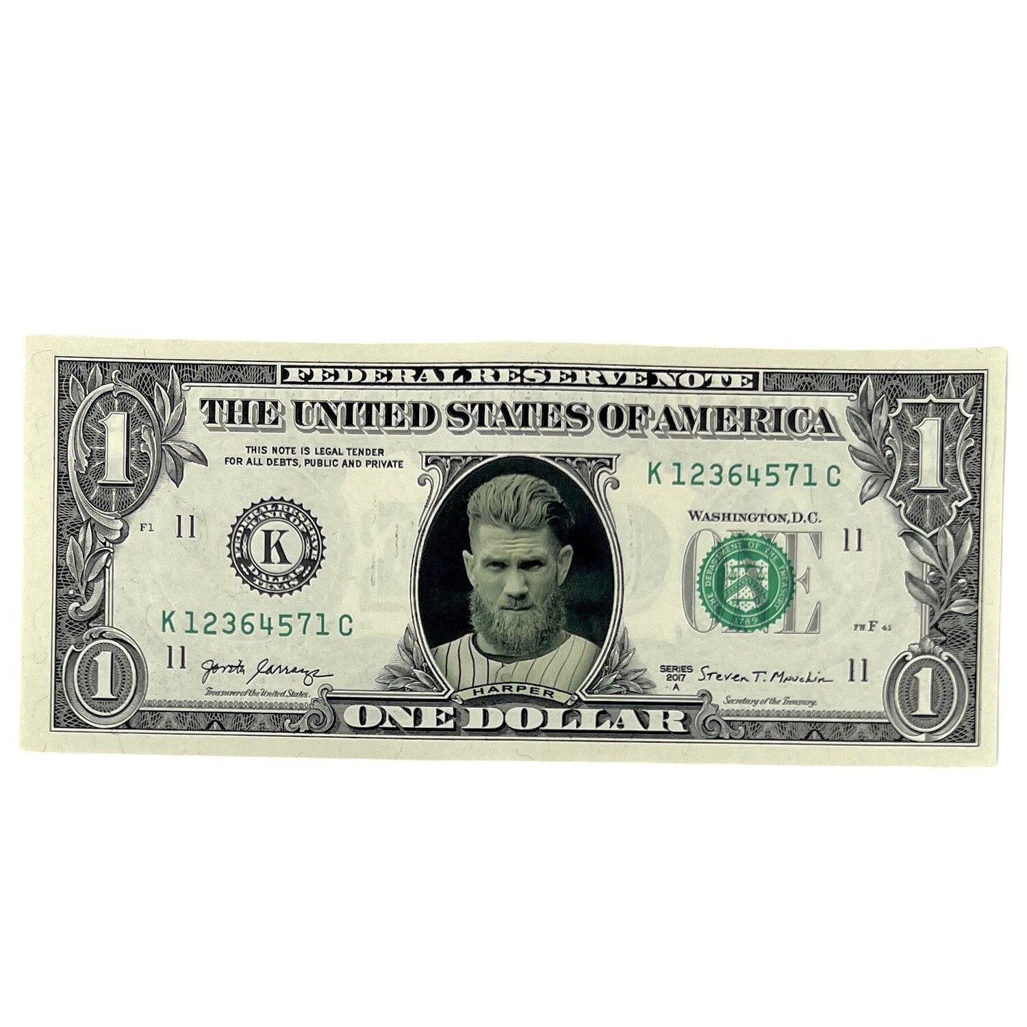 Bryce Harper Famous Face Dollar Bill
