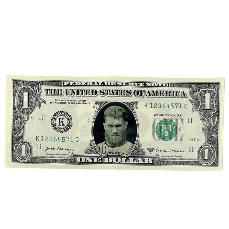 Bryce Harper Famous Face Dollar Bill