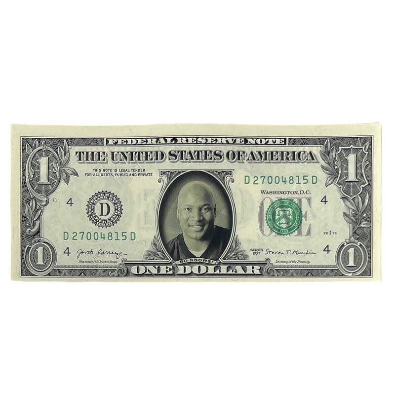 Bo Jackson Famous Face Dollar Bill