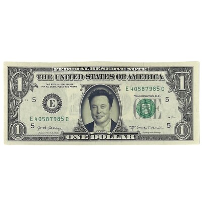 Elon Musk Famous Face Dollar Bill