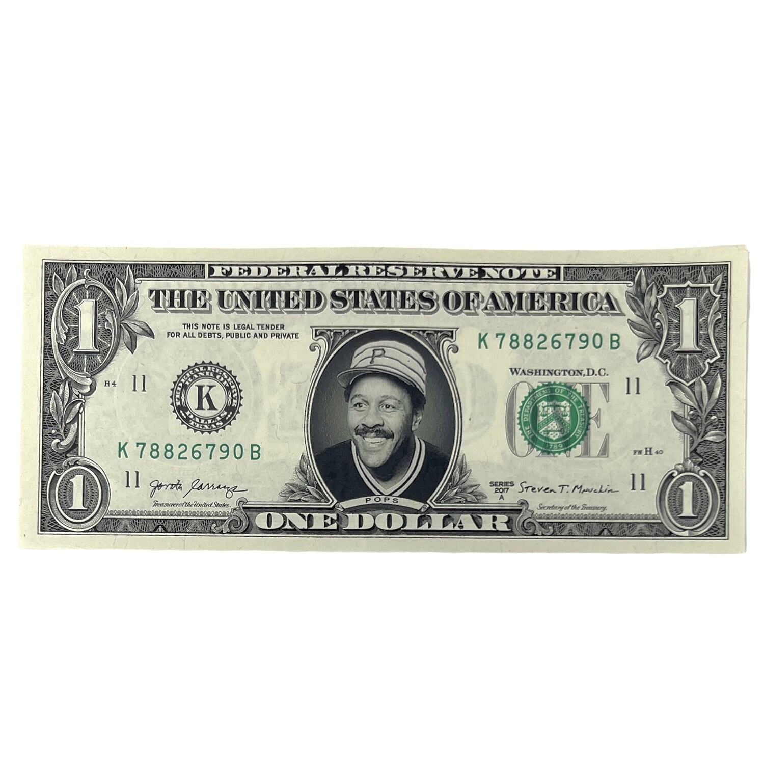 Willie Stargell "Pops" Famous Face Dollar Bill