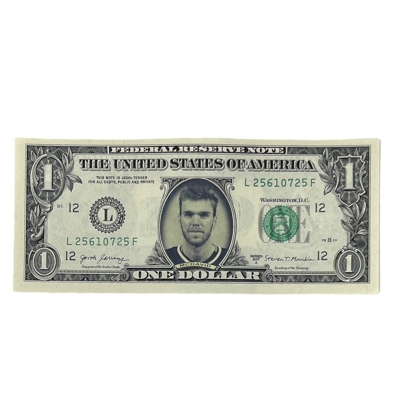 Connor McDavid Famous Face Dollar Bill