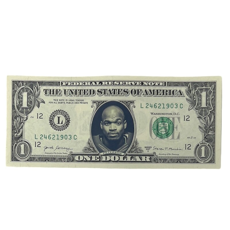 Adrian Peterson Famous Face Dollar Bill