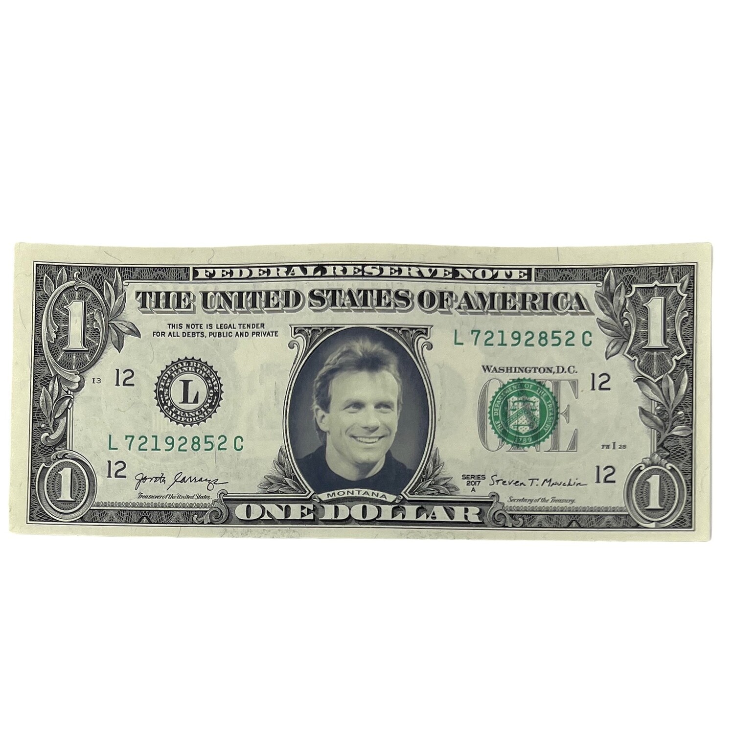 Joe Montana Famous Face Dollar Bill