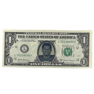 Lamar Jackson Famous Face Dollar Bill
