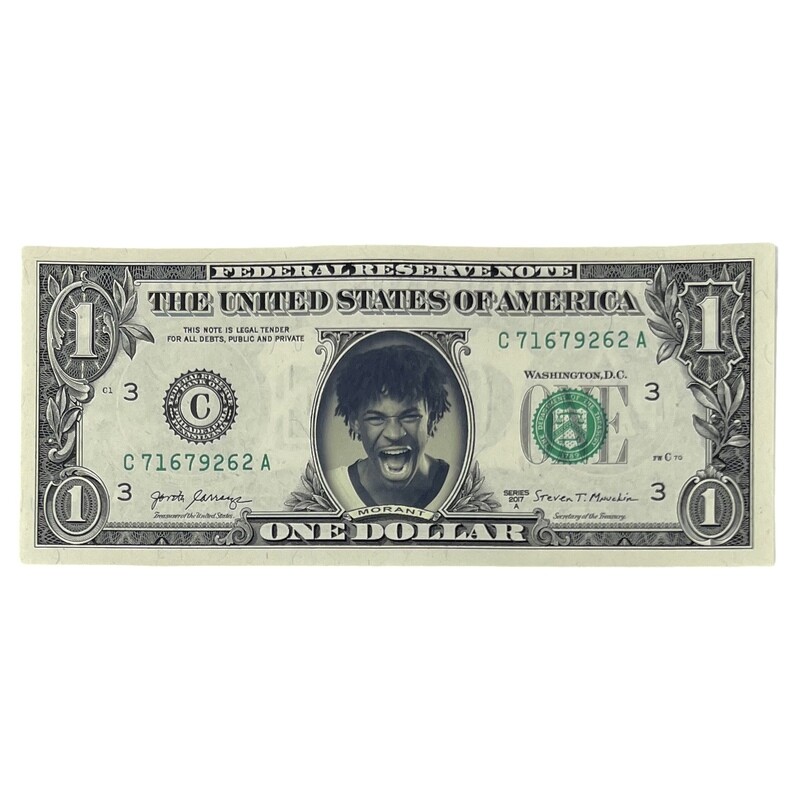 Ja Morant Famous Face Dollar Bill