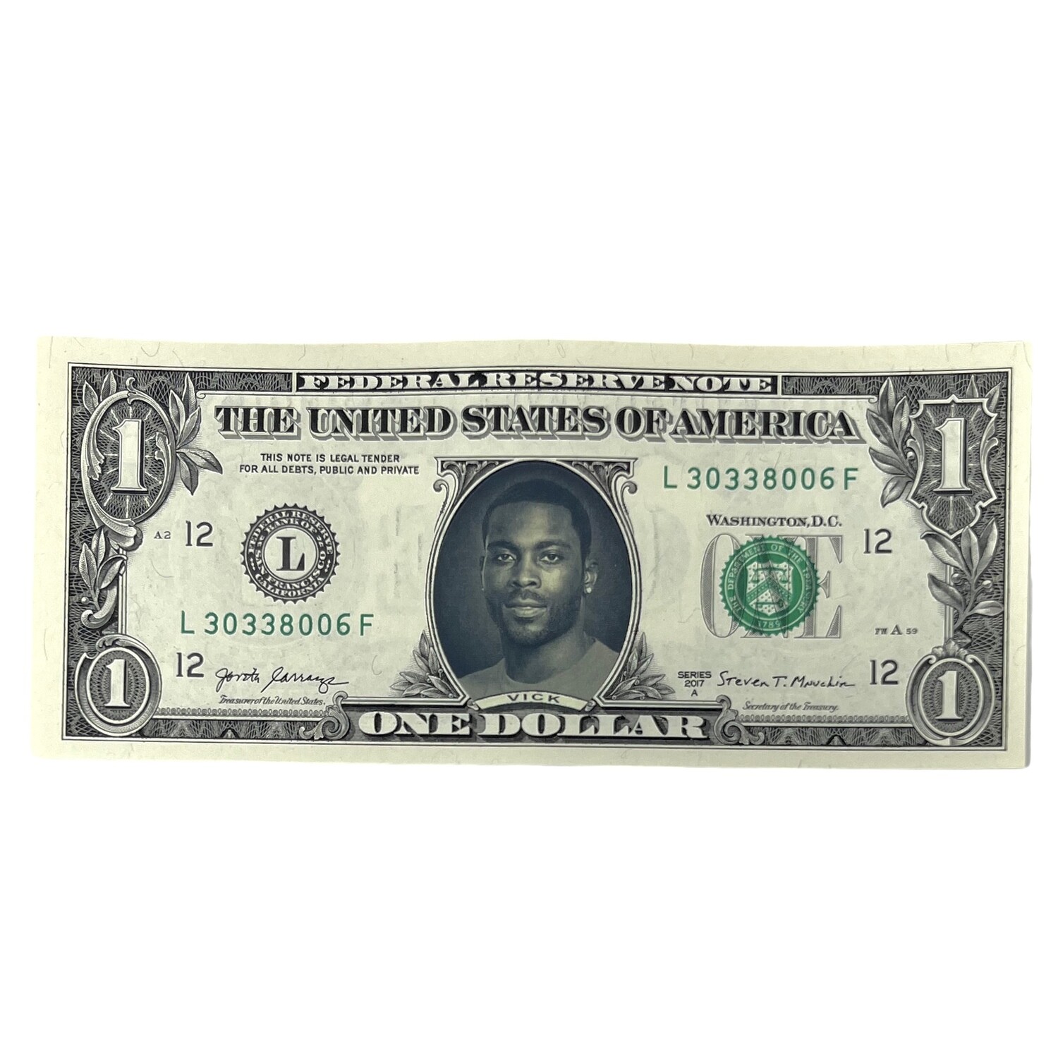 Michael Vick Famous Face Dollar Bill