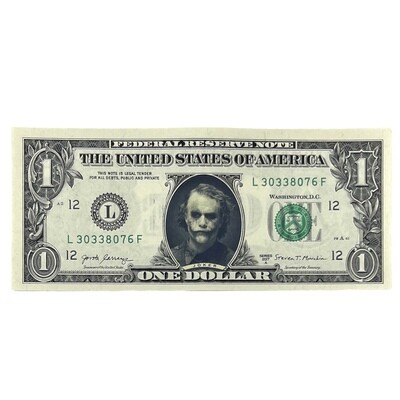 The Joker Famous Face Dollar Bill
