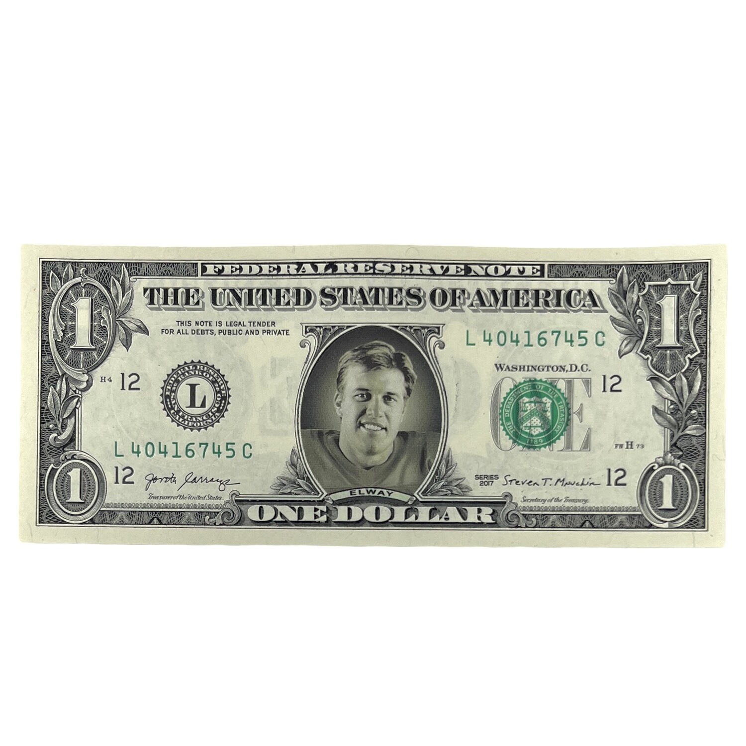 John Elway Famous Face Dollar Bill