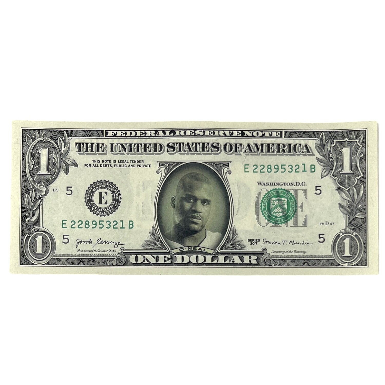 Shaquille O'Neal Famous Face Dollar Bill