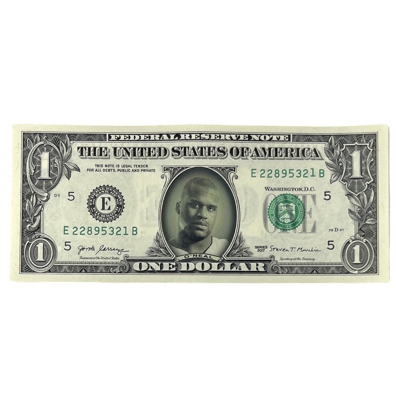 Shaquille O'Neal Famous Face Dollar Bill