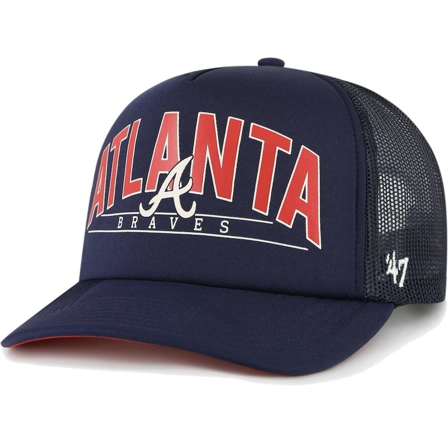 Atlanta Braves Men’s 47 Backhaul Foam Trucker Snapback Hat