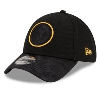 Pittsburgh Steelers Men's Black New Era NFL Sideline Road 39Thirty Stretch Fit Hat
