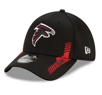 Atlanta Falcons Men's Black / Red New Era NFL Sideline Home 39Thirty Stretch Fit Hat