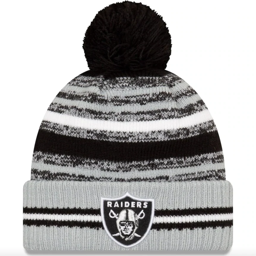 Las Vegas Raiders Men’s New Era NFL Sport Pom Cuffed Knit Hat