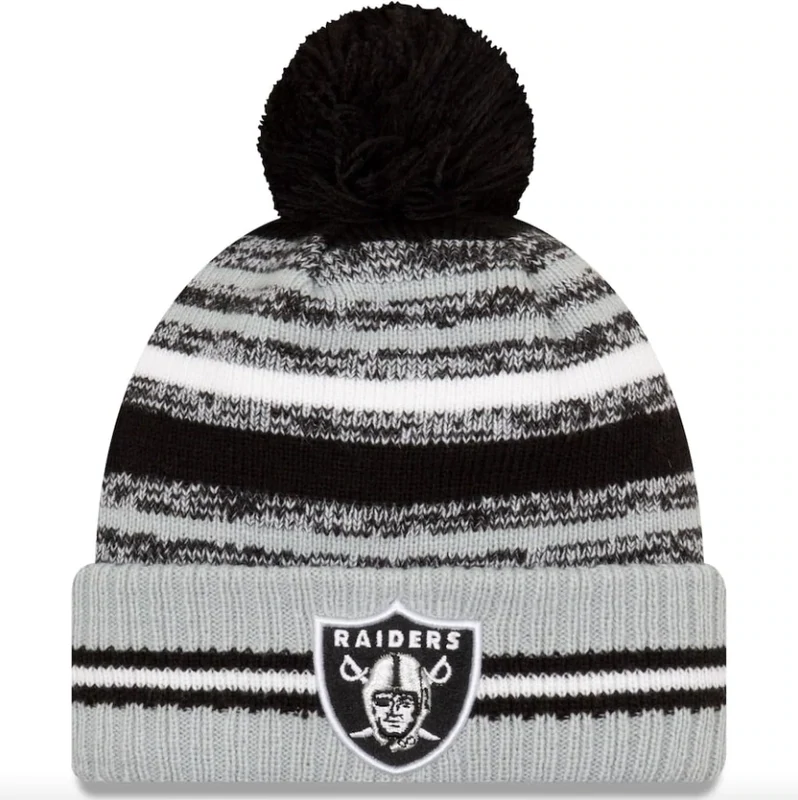 Las Vegas Raiders Men’s New Era NFL Sport Pom Cuffed Knit Hat