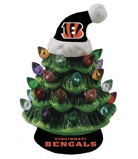 Cincinnati Bengals 4" Ceramic LED Christmas Tree