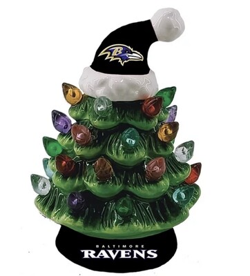 Baltimore Ravens 4 Baltimore Ravens 4" Ceramic LED Christmas Tree