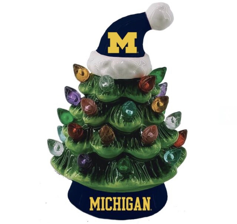 Michigan Wolverines 4 Michigan Wolverines 4" Ceramic LED Christmas Tree