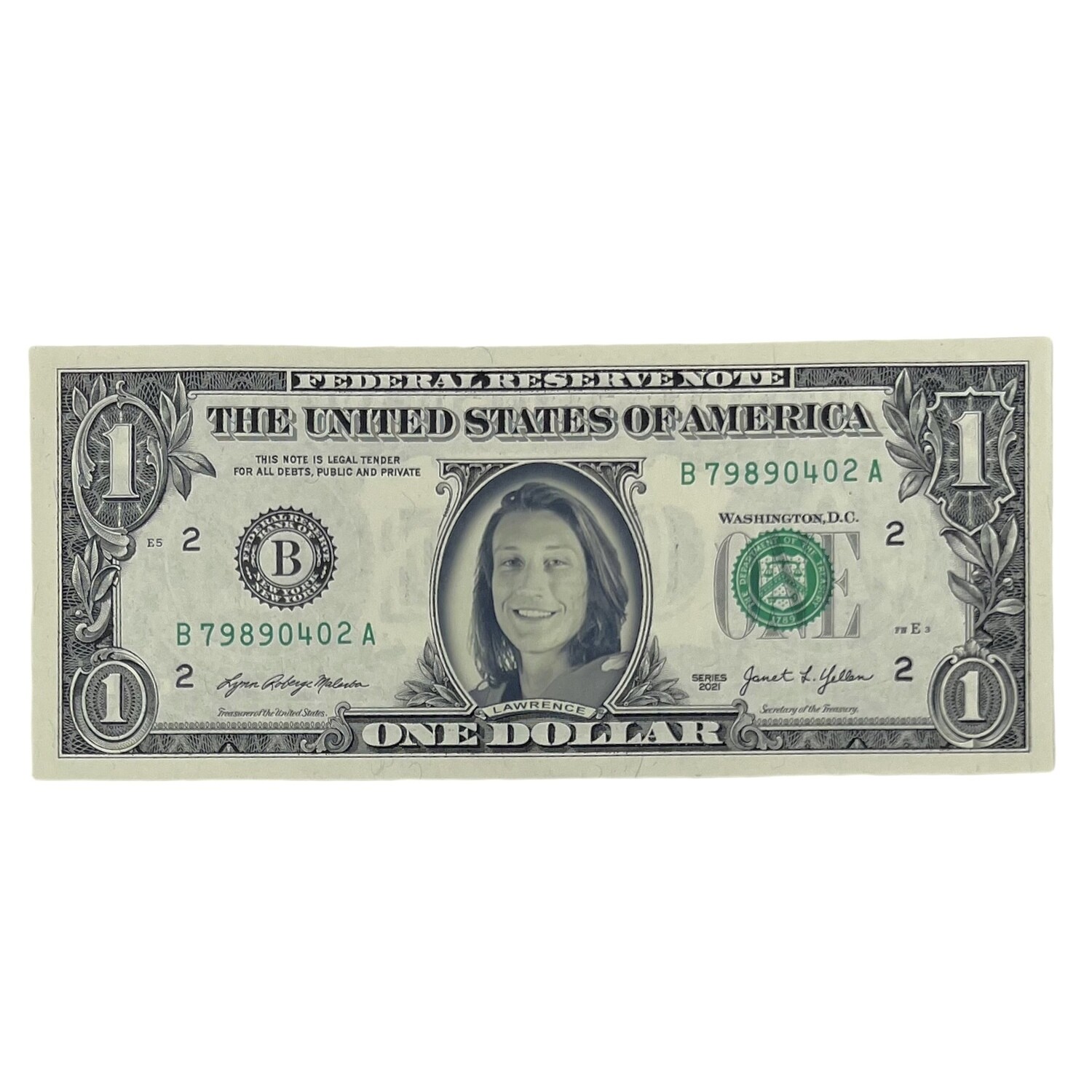 Trevor Lawrence Famous Face Dollar Bill