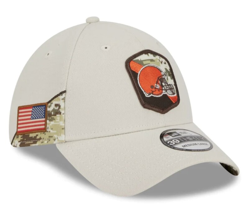 Cleveland Browns Men’s New Era 39Thirty 2023 NFL Salute to Service Sideline Flex Fit Hat