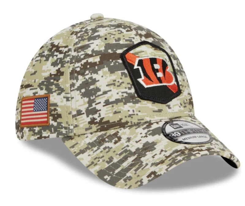 Cincinnati Bengals Men's Camo New Era 2023 Salute To Service 39THIRTY Flex Hat