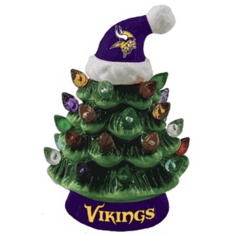 Minnesota Vikings 4 Minnesota Vikings 4" Ceramic LED Christmas Tree