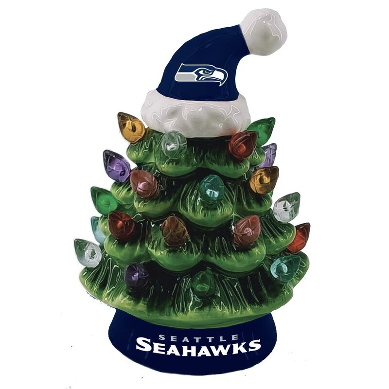 Seattle Seahawks 4 Seattle Seahawks 4" Ceramic LED Christmas Tree