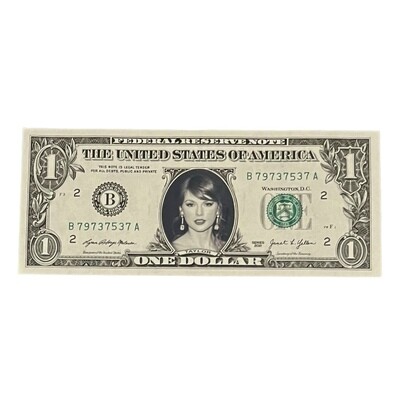 Taylor Swift Famous Face Dollar Bill